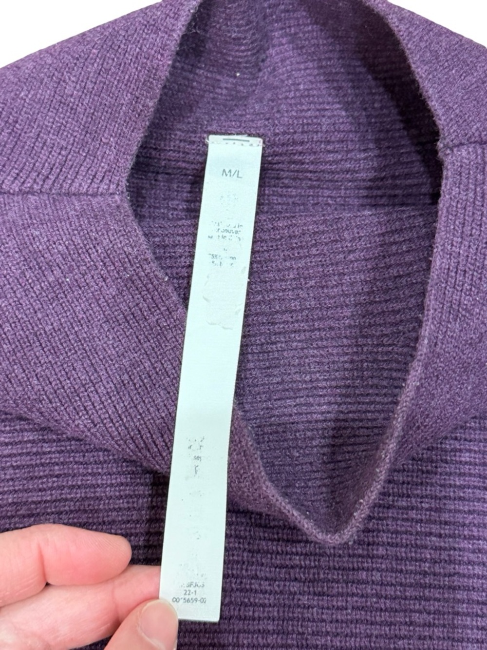 🌟 Lululemon Boxy Cotton-Blend Sweater Heathered Vintage Plum M/L - Picture 9 of 14